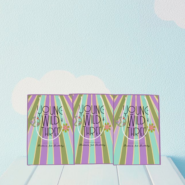Jeune, sauvage et trois | Sac cadeau d'anniversair (Créateur téléchargé)