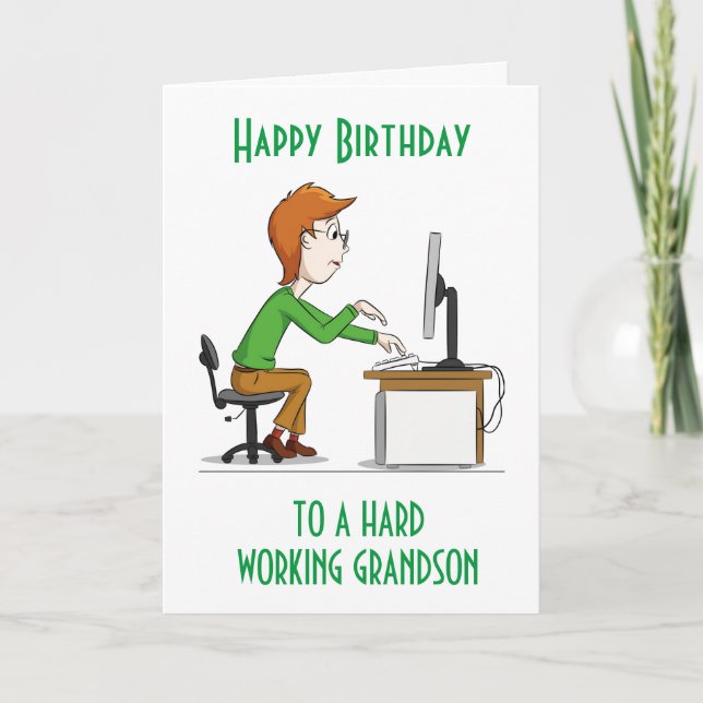 JEUX ANNIVERSAIRE à une CARTE "GRANDSON" qui trava (Devant)