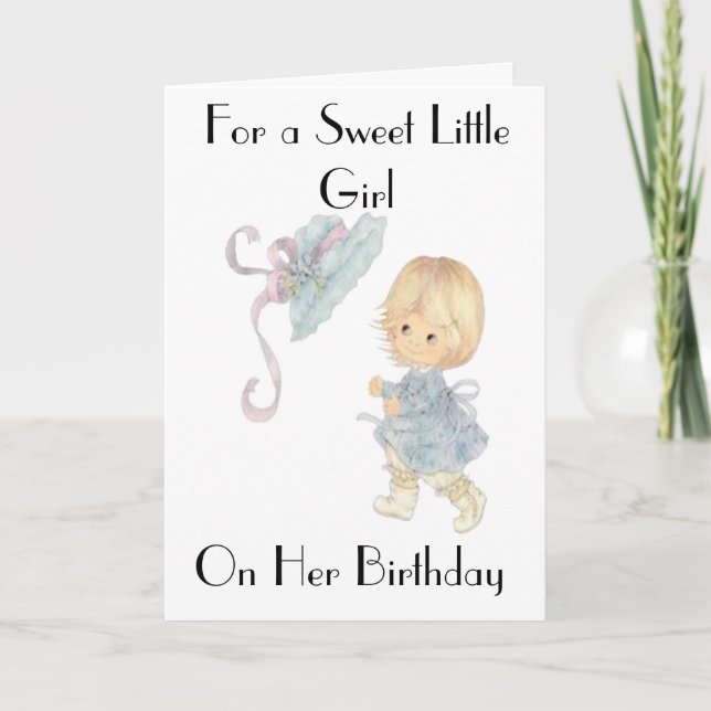 JEUX ANNIVERSAIRE À UNE FILLE LITTE DOUCE CARTE DE (Devant)