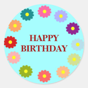 JEUX anniversaire couronne de fleurs autocollant