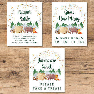 Jeux de Baby shower Woodland Faveurs jeu d'affiche
