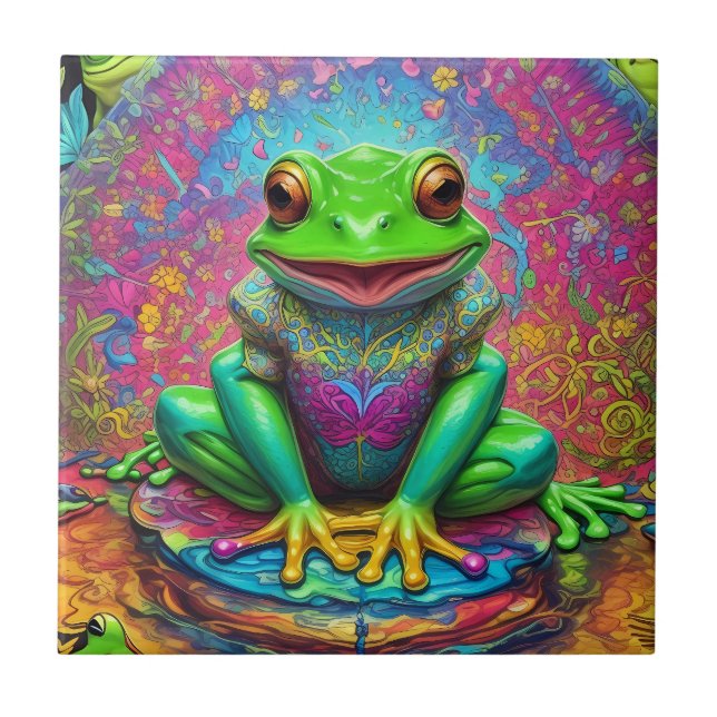 Jeux de carreaux en céramique de grenouille de cou (Devant)