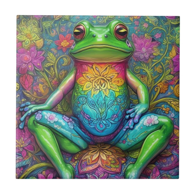 Jeux de carreaux en céramique de grenouille de cou (Devant)