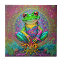 Jeux de carreaux en céramique de grenouille de cou