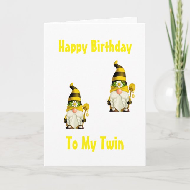 JEUX STYLE ANNIVERSAIRE GNOME À MA CARTE "TWIN" (Devant)