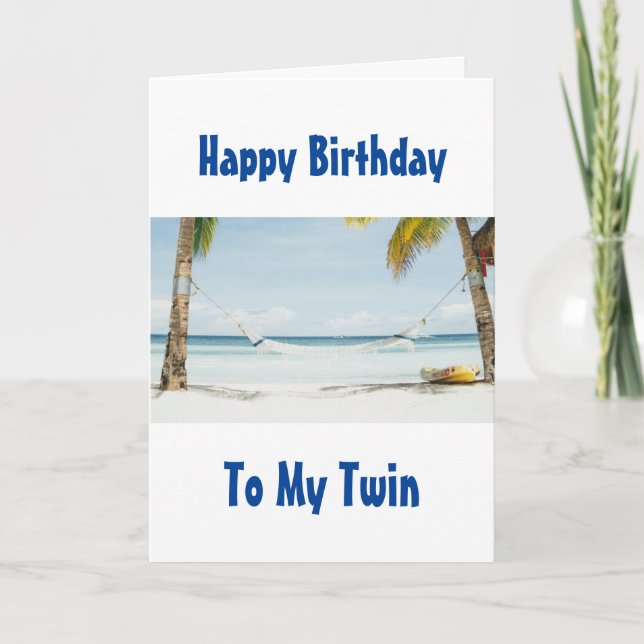 JEUX STYLE DE PLAGE ANNIVERSAIRE À MA CARTE "TWIN" (Devant)