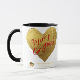 Jevays Christmas Gold Heart Mugs