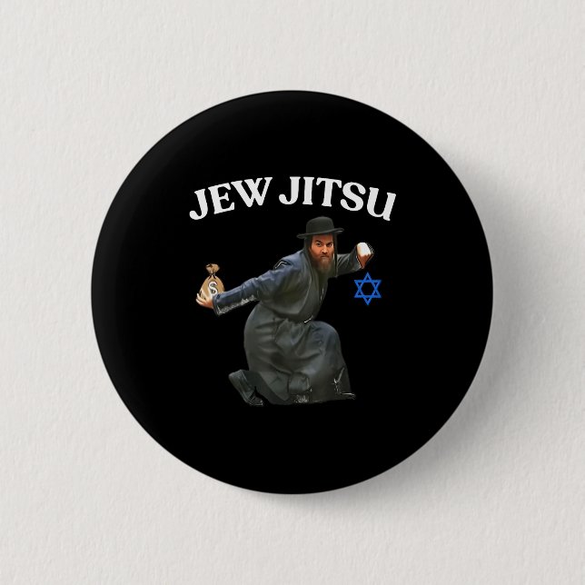 Jew Jitsu Kunstwerk Button (Vorderseite)