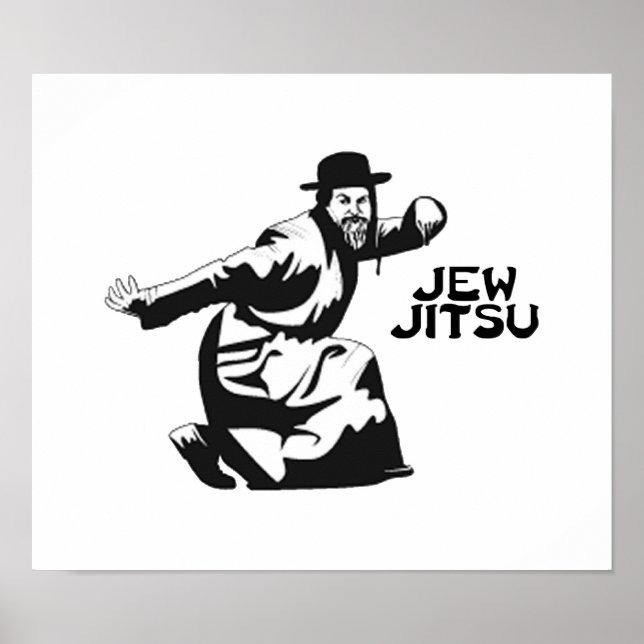 Jew Jitsu Poster | Jüdische Bar Mitzvah-Geschenke (Vorne)