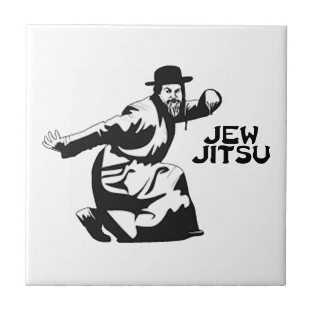 Jew Jitsu Tile | Jüdische Bar Mitzvah-Geschenke Fliese (Vorderseite)