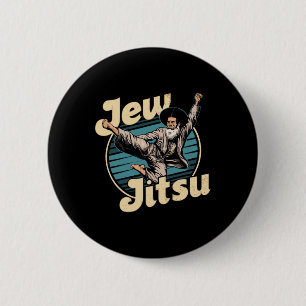 Jew Karate Jitsu Hanukkah Jiu Jitsu Martial Arts D Button