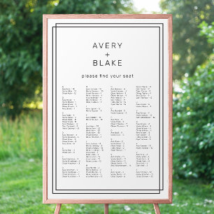 JEWEILS Minimalistische Hochzeitstabelle Poster