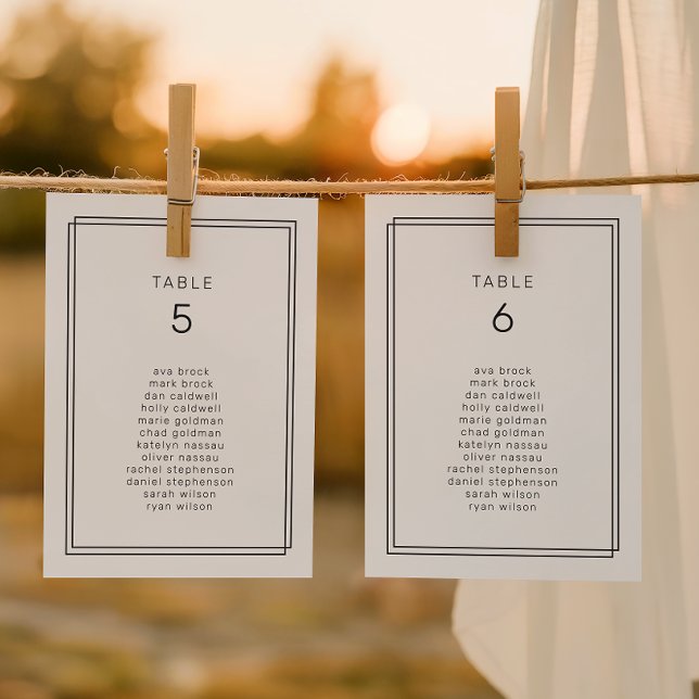 JEWEILS Minimalistische Seekarten (AVERY Minimalist Wedding Seating Chart Cards)