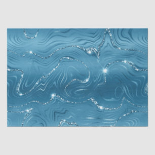 Jewel Aqua Blue Glittery Glitz Seidenpapier