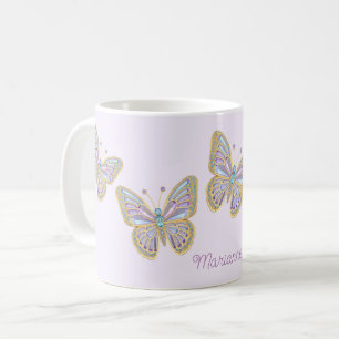 Jewel Butterfets Lila Blue Gold Kaffeetasse