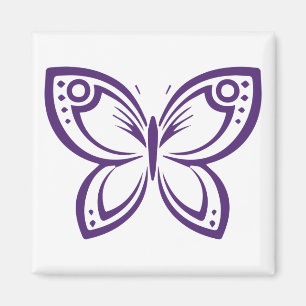 Jewel Butterflies Kontur - Lila Magnet