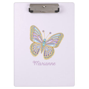 Jewel Butterfly Lila Blue Klemmbrett
