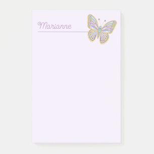 Jewel Butterfly Lila Blue Post-it Klebezettel