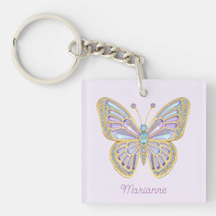 Jewel Butterfly Lila Blue Schlüsselanhänger