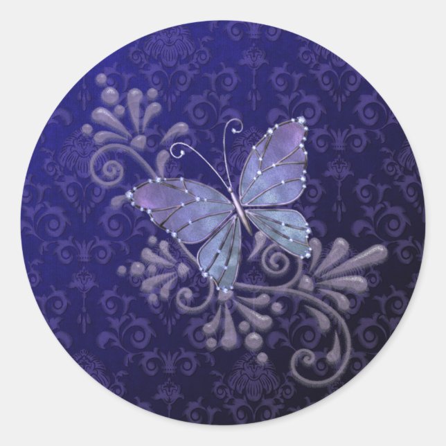 Jewel Butterfly Runder Aufkleber (Vorderseite)