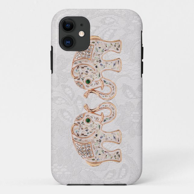 Jewel Elefant-Foto u. Paisley-Spitze iPhone 5 Fall Case-Mate iPhone Hülle (Rückseite)