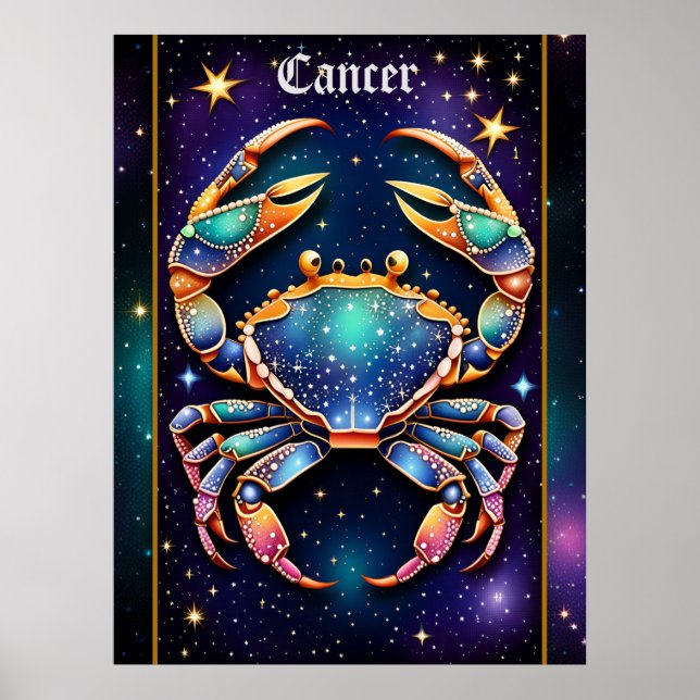 Jewel Galaxy Zodiac Cancer Poster (Vorne)