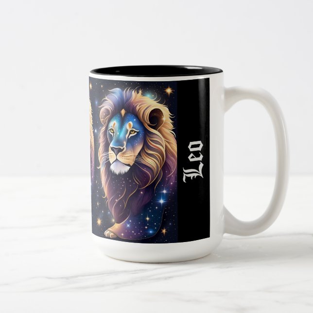 Jewel Galaxy Zodiac Leo Zweifarbige Tasse (Rechts)