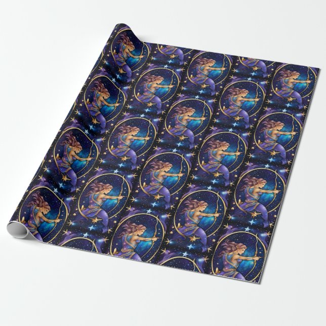 Jewel Galaxy Zodiac Sagittarius Geschenkpapier (Ungerollt)