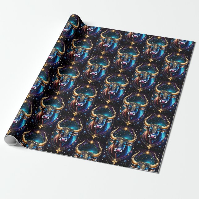 Jewel Galaxy Zodiac Taurus Geschenkpapier (Ungerollt)