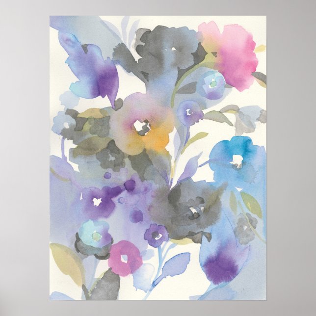 Jewel Garden | Lila Pastelblätter Poster (Vorne)