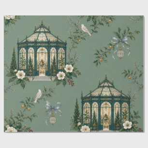 Jewel Glasshouse Celadon Weihnachtspapier Geschenkpapier
