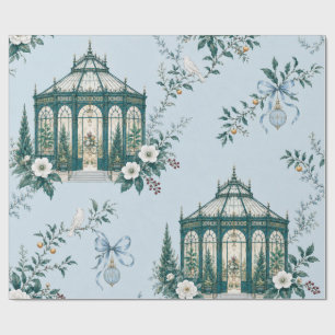Jewel Glasshouse Eisblaues Weihnachtspapier Geschenkpapier