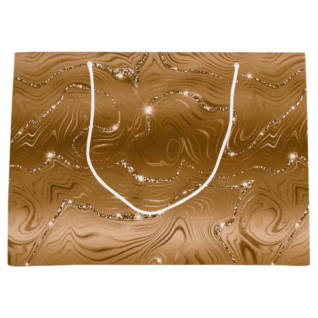 Jewel Gold Glittery Glitz Große Geschenktüte (Vorderseite)
