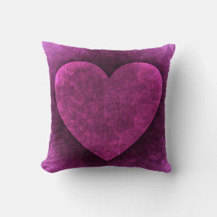 Jewel Lila Heart Textured Look Kissen