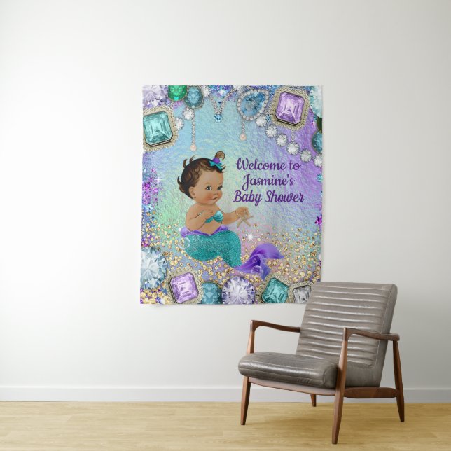 Jewel Mermaid Baby Shooting Bacdrop Banner Wandteppich (Beispiel)