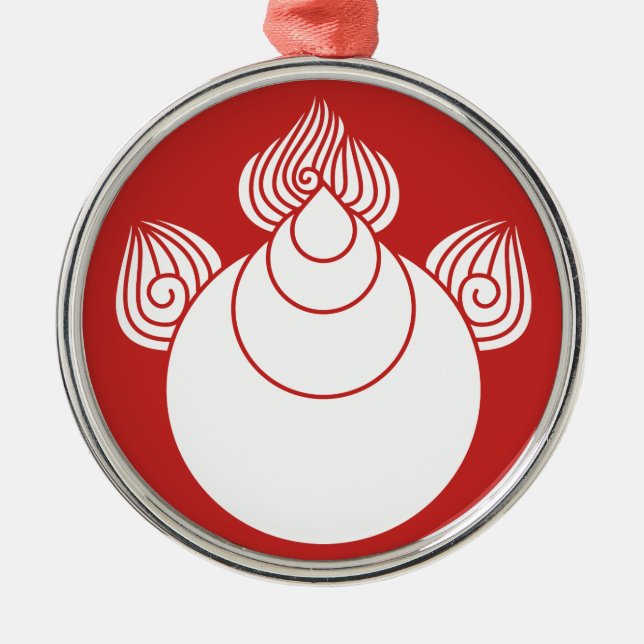 Jewel mit Flammen Silbernes Ornament (Vorne)