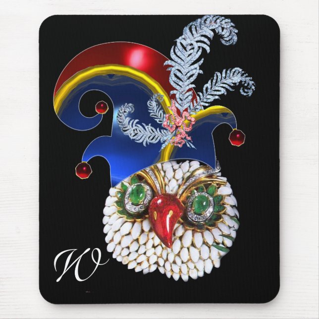 JEWEL OWL , ELF HAT MIT DIAMOND FEATHERS MONOGRAM MOUSEPAD (Vorne)