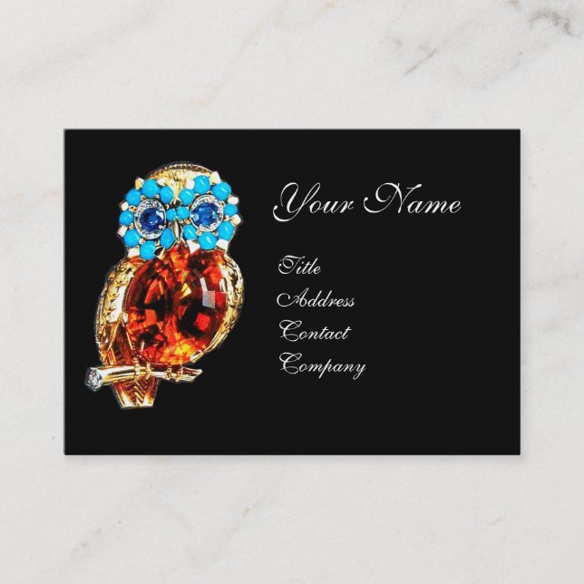 JEWEL OWL, Gold, Blue Turquase, Topaz Visitenkarte (Vorderseite)