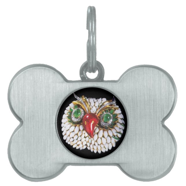 JEWEL OWL Gold, Green Emerald, opale Tiermarke (Vorderseite)