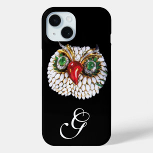 JEWEL OWL MONOGRAM, Gold, grüner Smaragd, opale title_seo2