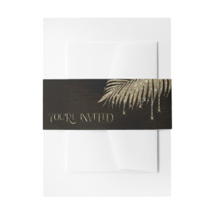 Jewel Palm Leaf Sie sind eingeladen Gold ID830 Einladungsbanderole