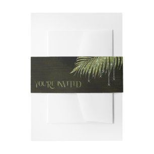 Jewel Palm Leaf Sie sind eingeladen Green ID830 Einladungsbanderole
