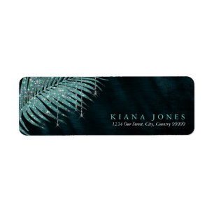 Jewel Palm Leaf Wedding Aquamarin ID830