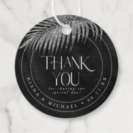 Jewel Palm Leaf Wedding Danke Silver ID830 Geschenkanhänger