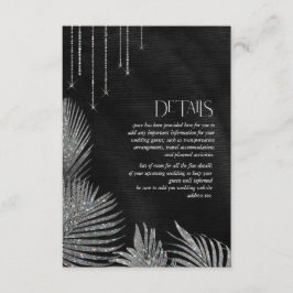 Jewel Palm Leaf Wedding Details Silver ID830 Begleitkarte