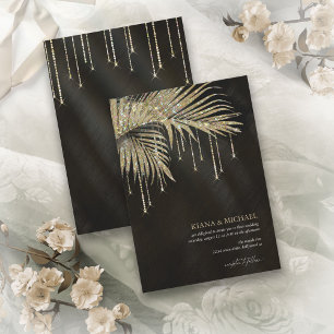 Jewel Palm Leaf Wedding Gold ID830
