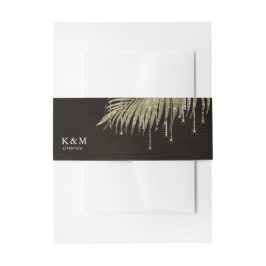 Jewel Palm Leaf Wedding Gold ID830 Einladungsbanderole