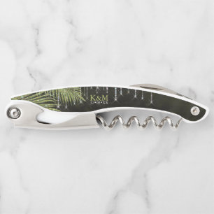 Jewel Palm Leaf Wedding Party Green ID830 Kellnermesser