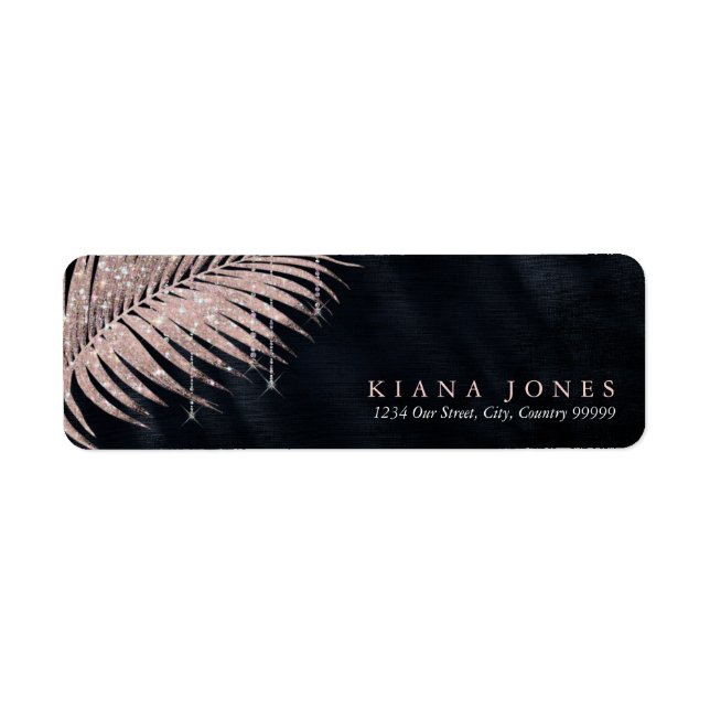 Jewel Palm Leaf Wedding Rose Gold/Navy ID830 (Vorne)
