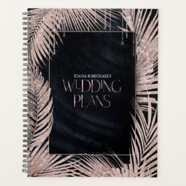 Jewel Palm Leaf Wedding Rose Gold/Navy ID830 Planer